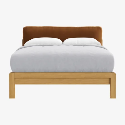 Loaf Slumberbatch Bed, Double (Found Chestnut Clever Velvet, Light Oak)