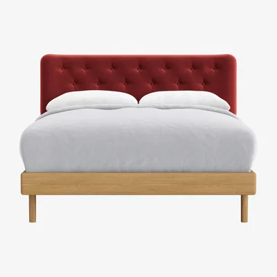 Loaf Double Dr Slow Bed in Light Oak in Rocking Horse Clever Velvet
