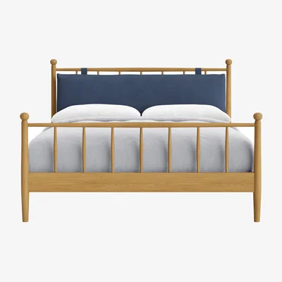 Loaf Poppins Bed, King (Sloe Berry Bush Clever Cotton, Light Oak)