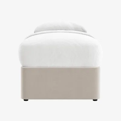 Loaf Side Stash 1.5 Drawer Bed Single with Left Hand Drawers in Warm Dough Clever Velvet