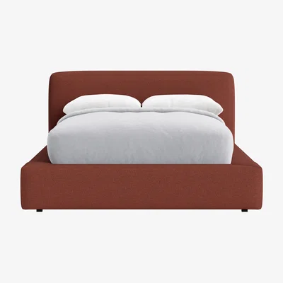Loaf The Bedfather Bed, Double (Brick Dust Clever Slubby Linen)