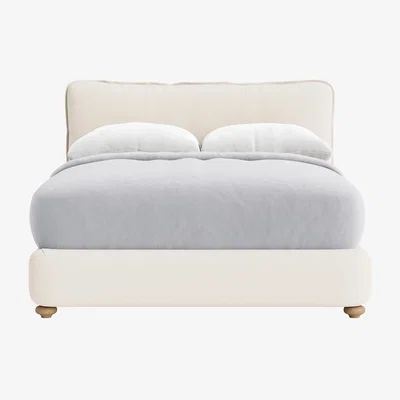 Loaf Pillow Talker Bed, King (Frothy Milk Clever Slubby Cotton)