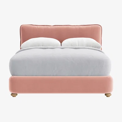 Loaf Pillow Talker Bed, King (Flushed Cheek Clever Velvet)