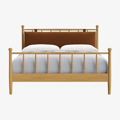 Loaf Poppins Bed, King (Found Chestnut Clever Velvet, Light Oak)