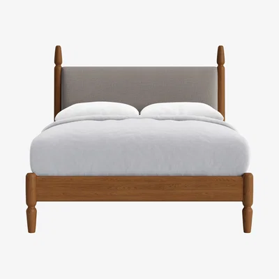Loaf Double Pippi Bed in Warm Ash in Grandpa's Trousers Clever Woolly Fabric
