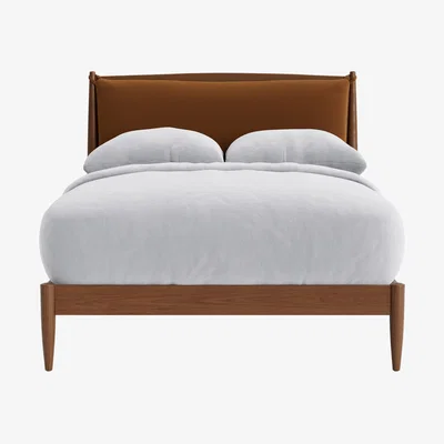 Loaf Bagel Bed, Double (Found Chestnut Clever Velvet, Warm Ash)