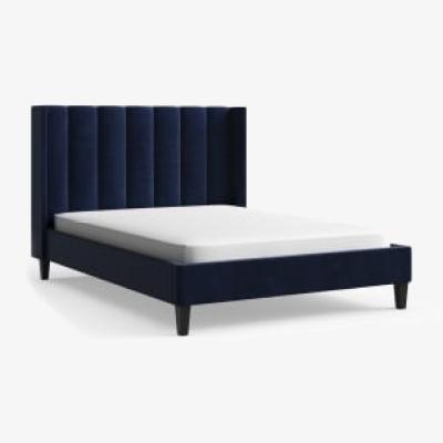 Marks & Spencer M&S  Hanton Velvet Bed - 4FT6 - Navy, Navy,Silver