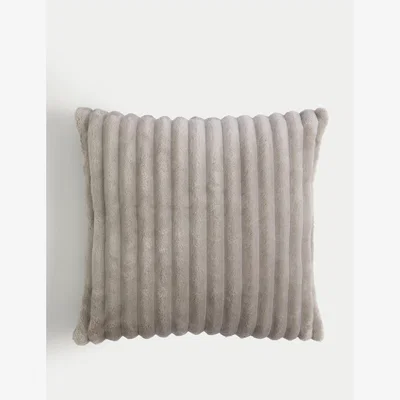 Marks & Spencer M&S Fleece Ribbed Cushion - Grey, Grey