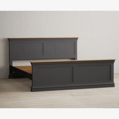 Oak&More Charwood Oak and Charcoal Painted Super King-Size Bed