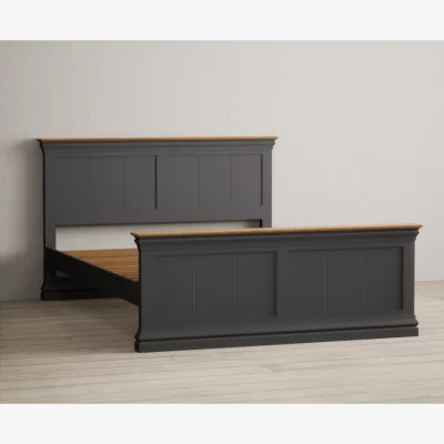 Oak&More Charwood Oak and Charcoal Painted King Size Bed