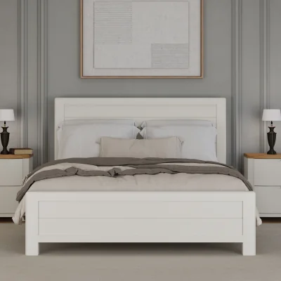 Oak&More Bradwell Oak and Signal White Painted King Size Bed