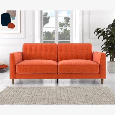 Oak&More Merton Burnt Orange Fabric Sofa Bed