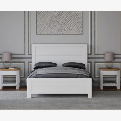 Oak&More Bradwell Oak and Signal White Painted Double Bed