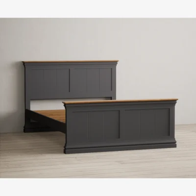 Oak&More Charwood Oak and Charcoal Painted Double Bed