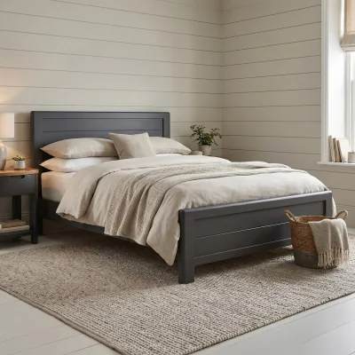 Oak&More Bradwell Oak and Charcoal Painted Double Bed