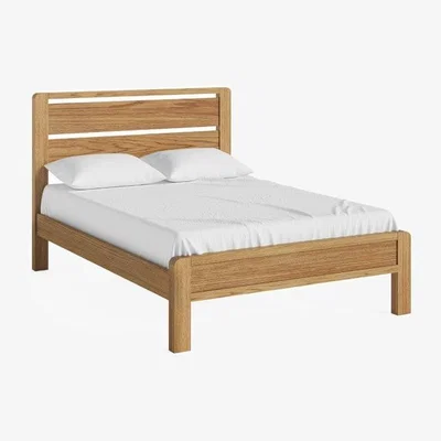 Downtown Zurich Slatted Oak Bedframe - Super King In LightWood