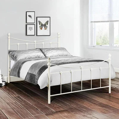 Downtown Julian Bowen Rebecca Bed - Stone White - 135cm Double In StoneWhite