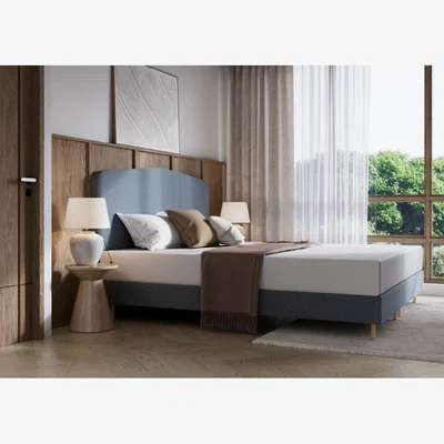 Downtown Tempur Form Spring Static Bed with Headboard - Super King - 180cm x 200cm - Green - Horizontal Headboard