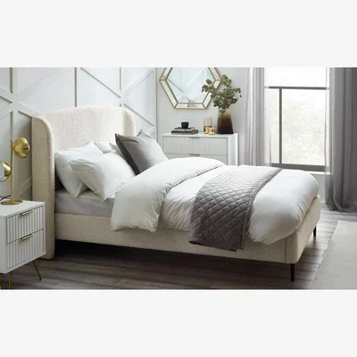 Downtown Julian Bowen Eden Boucle Bed - Ivory - 150cm King