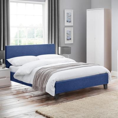 Downtown Julian Bowen Rialto Bed - Dark Blue Linen - 90cm Single In DarkBlue