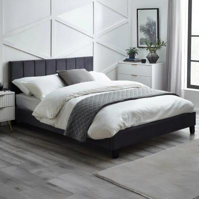 Downtown Julian Bowen Rosa Velvet Bed In A Box - Grey - 150cm King