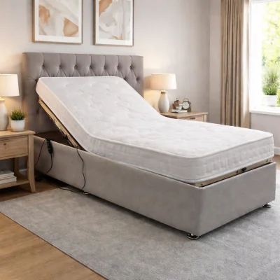 Downtown Highgrove Wandsworth Quilted Natural Pocket Sprung Mattress and Adjustable Electric Bed - 75cm Small Single
