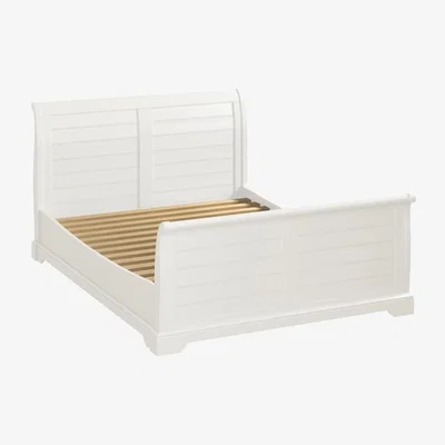 Downtown Rouen White Sleigh Bedframe - Double