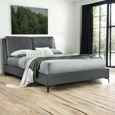 OAT Home Alsager Upholstered Bed Frame, Charcoal / King 5ft - 150x200cm