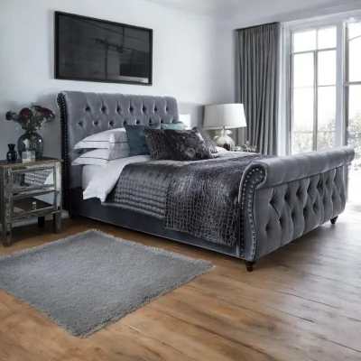 OAT Home Knutsford Upholstered Bed Frame, Titanium Grey / King 5ft - 150x200cm