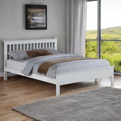 OAT Home Mallaig Wooden Bed Frame, White / Single 3ft - 90x190cm