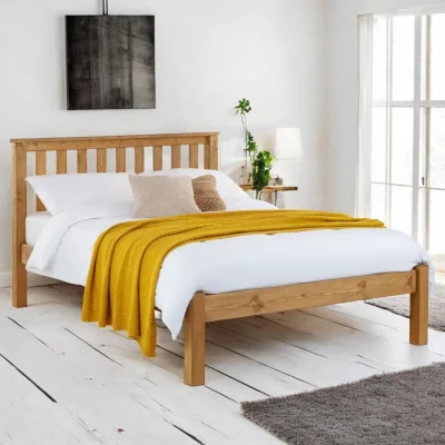 OAT Home Golspie Wooden Bed Frame, Oak / Double 4ft6 - 135x190cm