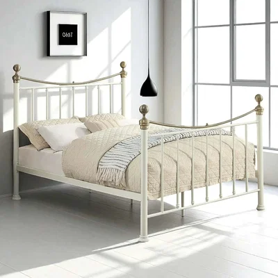 OAT Home Hampstead Traditional Metal Bed Frame, White / Single 3ft - 90x190cm