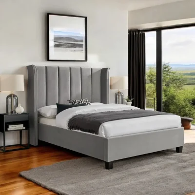 OAT Home Malpas Upholstered Bed Frame, Silver / King 5ft - 150x200cm