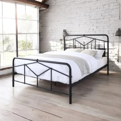 OAT Home Greenwich Metal Bed Frame, Black / Single 3ft - 90x190cm