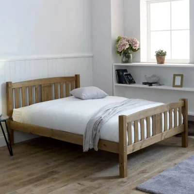 OAT Home Plockton Wooden Bed Frame, Oak Finish / Single 3ft - 90x190cm
