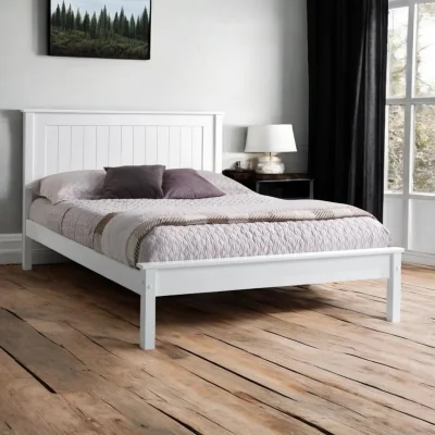 OAT Home Fortrose Wooden Bed Frame, White / Small Double 4ft - 120x190cm