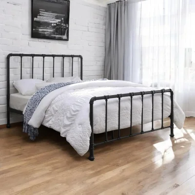 OAT Home Sutton Metal Bed Frame, Black / Double 4ft6 - 135x190cm