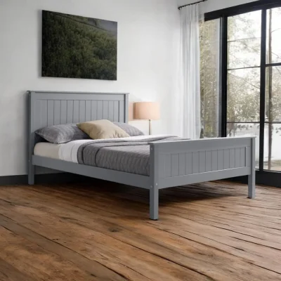 OAT Home Dornoch Wooden Bed Frame, Light Grey / King 5ft - 150x200cm