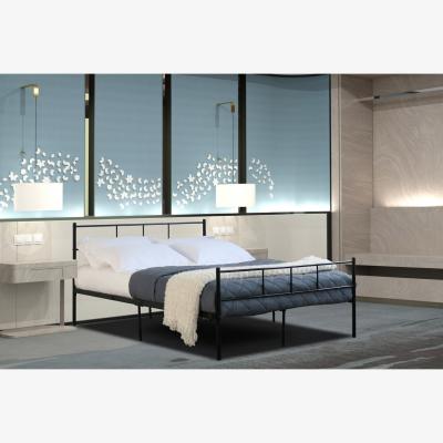 The Range Double Bed Frame Solid Metal Black Finish - Black / Yes