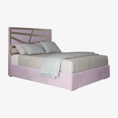 The Range Cloudrest Soft Velvet Upholstered Metal Bed Frame - Pink / Single