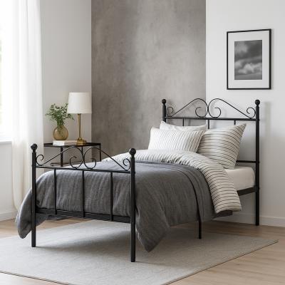 The Range Tiki Single Vintage Iron Style Bed Frame - Black