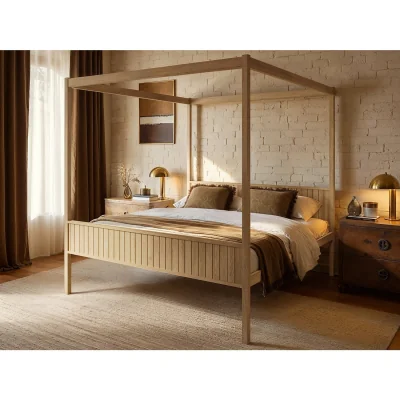 The Range Maddy 4 Poster Bed Natural - Natural