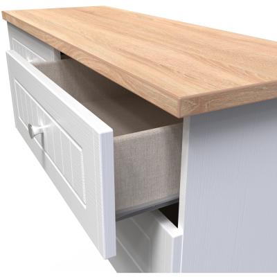 The Range Vienna Ready Assembled 4 Drawer Bed Box - Porcelain Ash & Bardolino Oak