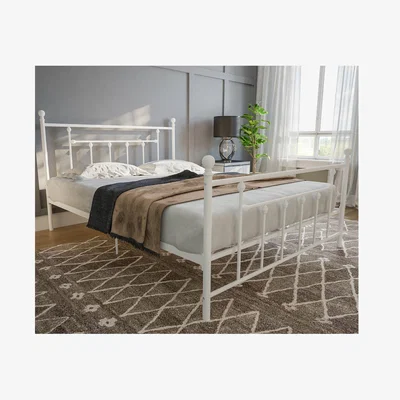 The Range Manila Metal Bed Bronze - White / Double