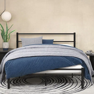 The Range Geraldine Metal Bed Frame with Headboard - Black / 19.6kg