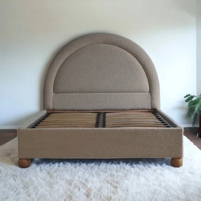 The Range Solid Wood Boucle Bed