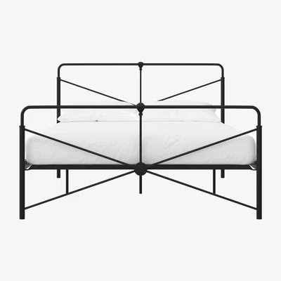 The Range Leopold Metal Bed - Black / Double