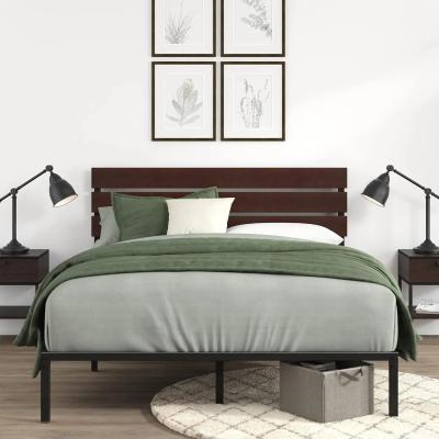 The Range Double Bamboo and Metal Bed Frame Bed with Underbed Storage Space - Brown