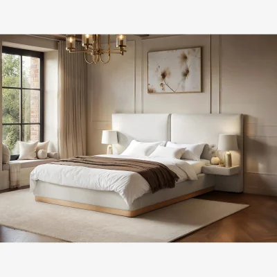 The Range Vera Hotel Bed with Bedside Tables Cream - Cream