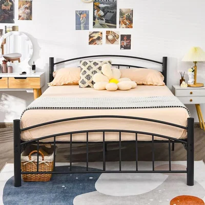 The Range Queen Size Metal Bed Frame - Black